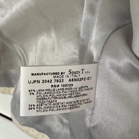 Armani Jeans vintage cream textured wool blazer size 6 - Picture 7 of 8